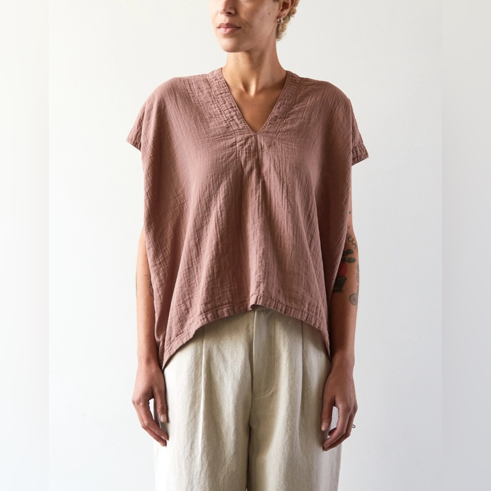 Atelier Delphine Celeste Top Organic Cotton in Baked Coral